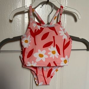 Hanna Andersson Pink Floral Girls Two-Piece Swim Bikini